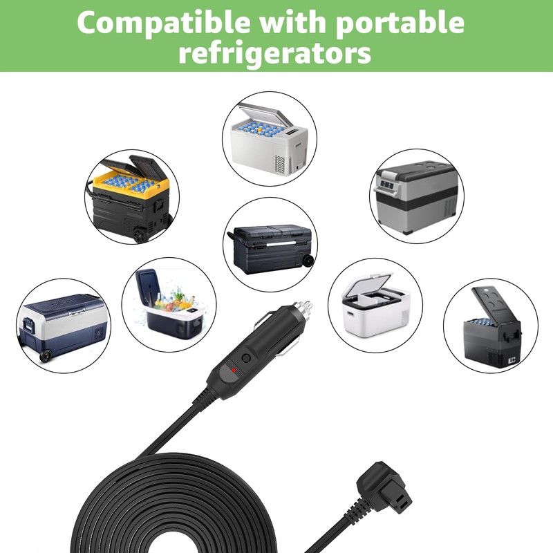 DC Car Refrigerator Power Cord Compatible with Alpicool, Bodega, Euhomy,