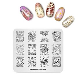 Alexnailart Nail Art Stamping Plate Template Christmas theme New year Fireworks Pattern DIY Nail Art Image Stamp Stamping Plates Manicure Print Tool