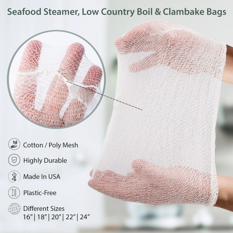 Eselect 16" Seafood Boil & Steamer Bags - Pack of
