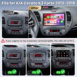 4G+64G Android 13 Car Radio for 2013-2018 KIA Forte K3 Cerato, 9 Inch Touch Screen Stereo with Wireless CarPlay, Android Auto, GPS Navi, 5G WiFi, Bluetooth 5.2, HD Rear Camera, SWC, FM Radio