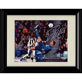 Generic Framed Ronaldo Bicycle Kick Goal Autograph Promo Print (Black Cherry, 8x10)