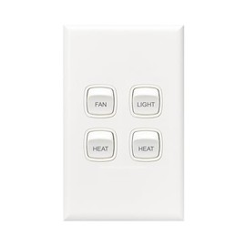 HPM Excel 10A Fan Light Heat x 2 4 Function Switch, White