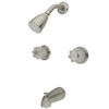 Kingston Brass KB148 Twin Acrylic Handle Tub and Shower Faucet,