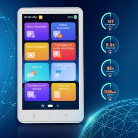 Language Translator Device, Instant Translation No WiFi Needed, Two Way Real-Time Voice Translation, Accurate Offline Recording, Photo Translation for Travel, Business, and Study (White, P40)