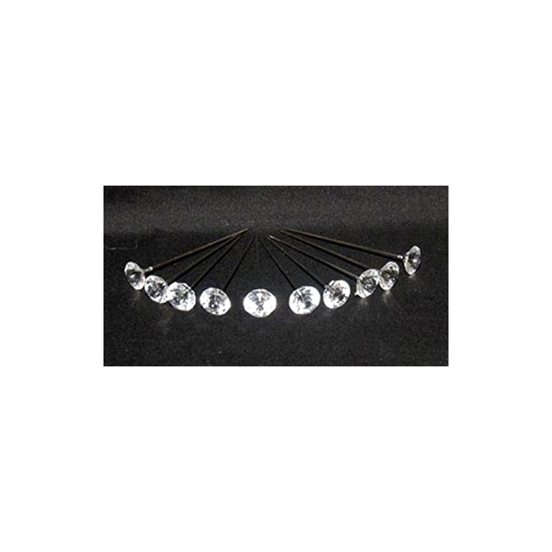 10 x DIAMANTIE LAPEL PINS IDEAL FOR CORSAGE'S, BUTTON HOLES