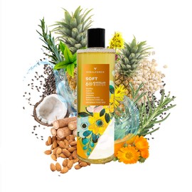 Soft Micellar Organic Micellar Water 400 ml 6 in 1 I Greasy or Combination Skin I Facial Cleanser with 19 100% Natural and 71% Organic Active Ingredients Pore Cleanser Facial Cleanser Makeup Remover