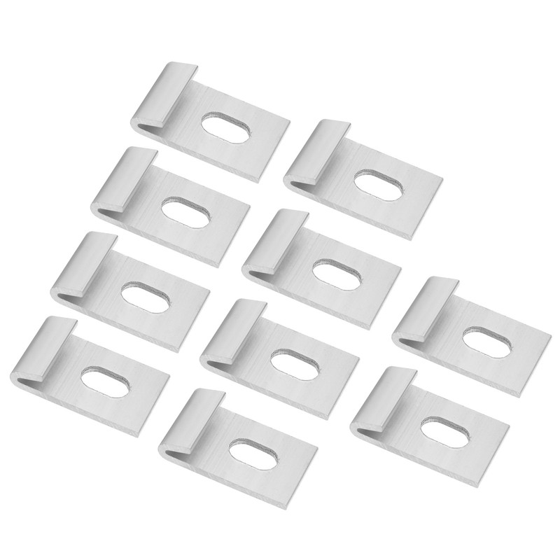 10Pcs Base Clips Hook Fixings Attaches Aluminium Greenhouses Fixture SetSilver