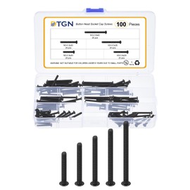 DTGN 100Pcs M3-0.5x20/25/30/35/40mm Button Head Socket Cap Screws - Carbon Steel Bolt Set Assortment Kit - Good for Road Bicycle, Mountain Bike, Auto