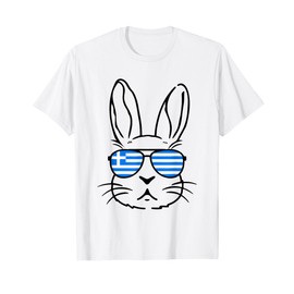 Greek Easter 2025 Greece Flag Bunny Funny Greek Easter Kids T-Shirt