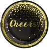 Kate Aspen 28334BG Gold Foil Cheers Paper Plates (Set of