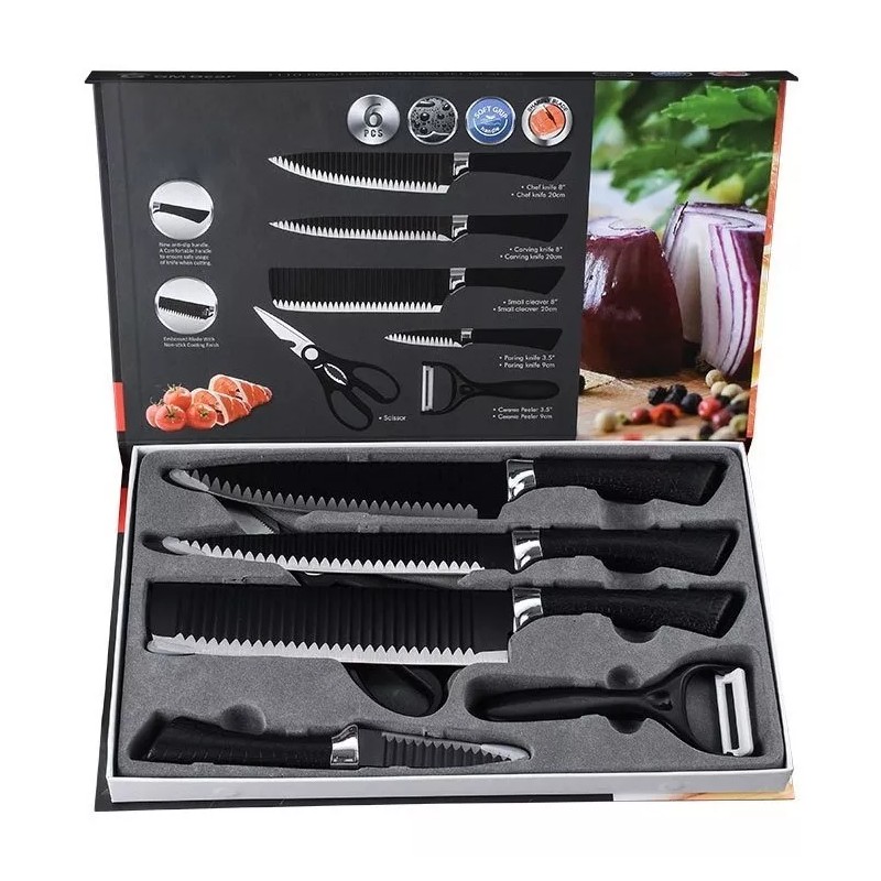Yooshi Set Cuchillos Acero Inoxidable Cocina Profesionales Pelador