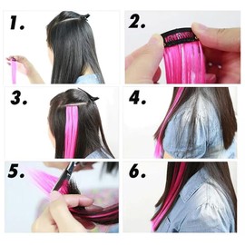 5Pcs Clip in Hair Extensions,55CM Luminous Hair Extensions Light Green,Glow Clip in Hair Extensions,Clip in Hair Extensions For Women Girls,3.5CM Width