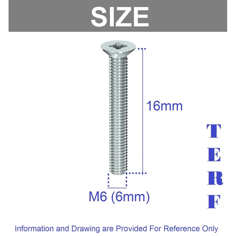 TERF® M6 X 16mm Pozi Countersunk Machine Screw M6 (6mm)