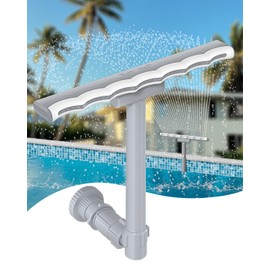 【2025 Upgrade】 Pool Fountain for Above and Inground Pools, 360° Adjustable Wide Waterfall Sprinkler with Extension Tube, Cooling & Relaxation Swimming Pool Accessories (Grey)