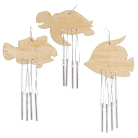 Baker Ross FE232 Sealife Wooden Windchimes - Pack of 4, Decorate and Personalise for Arts and Crafts Activities