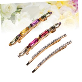 WOONEKY Colorful Acrylic Spring Hair Clips Set of 4 Diamond Accents for Women Chic Hair Barrettes for Styling and Updos for Girls Fashion Accessories