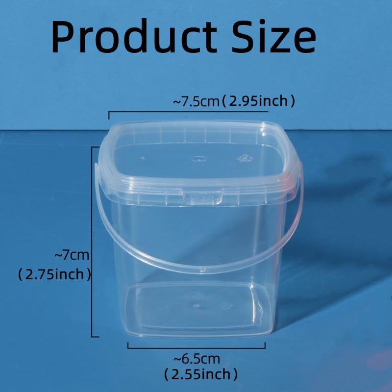 Lobergel 20PCS 10oz Slime Containers with Lids, Squre Clear 280ml