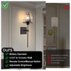 Battery Operated Crystal Wall Sconces Set of 2,Black Rechargeable Wireless