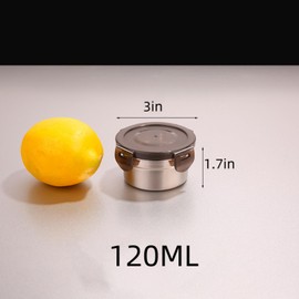 Hpngal [6 Pack 4 Oz Small Condiment & Dip Containers with Leakproof Lids, Reusable Stainless Steel Bento Box Sauce Cups for Lunches, Picnics & Kitchen Storage (6pcs)