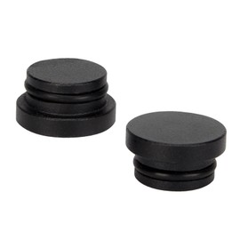 Kcgani 2 Pcs Black End Cap Rolling Library Ladder Hardware Kit, Library Sliding Ladder Hardware Kit Black Carbon Steel Plug, Sliding Library Ladder Black Track Kit