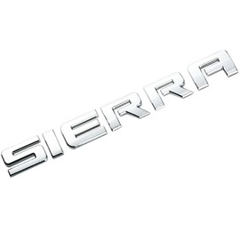 1x Sierra Emblem Nameplate Letter Decal Car Badge Compatible with Gm 2500Hd 3500Hd Sierra (Chrome)