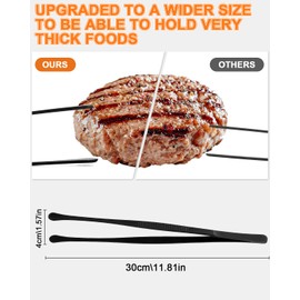 Set of 3 kitchen tweezers in 30 cm x 2 and 12 cm, professional cooking tweezers, kitchen tools, grilling, kitchen tweezers stainless steel, durable meat barbecue tweezers, tweezers for cooking,