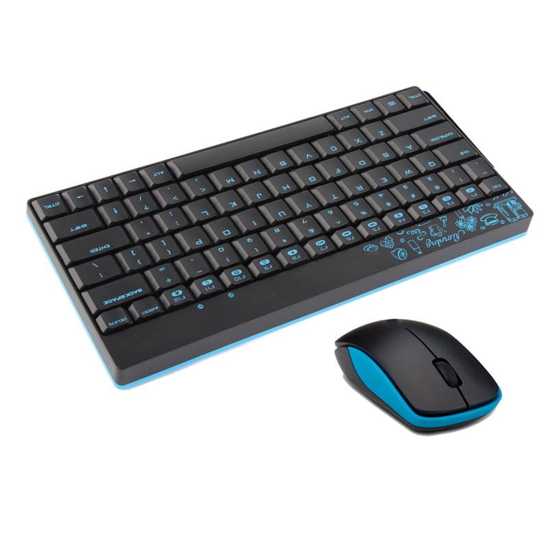 Keyboard Mouse Set Wireless Protable Combo Mini Ultra Thin Silent