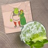 Unbranded Shrek And Fiona Cartoon 4'' X 4'' Square Wooden