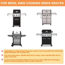 17 3/8" Grill Grates for Broil King Baron Grill Replacement Parts 320 340 420 440 490 9761-67 Huntington Replacement Parts 2122-67 6020-54 6020-57 Sterling 5020-54, Broil-Mate, Stainless Steel, 4PCS