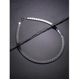 PESOENTH Mens Necklace Chain,Hematite Chain Necklace Men,Men's Silver Chain jewelry for Men Dad Boyfriend Gifts for Anniversay Fathers Day Birthday