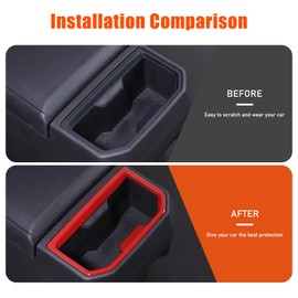 Rear Seat Cup Holder Frame Cover Trim for Toyota Tacoma 2024 2025, Car Interior Decoration Accessories (Red)