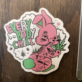 Bad Bunny High Bunny Funny Adult Humor Sticker For Skateboard Guitar Ect. Mat110