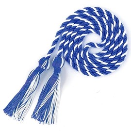 Blue White Graduation Cords, Cords for Graduation 2025, Graduation Tassel Cord, Honor Cords, 67" Long Braided Graduation Ropes Cords for Graduation Decorations Bachelor Gown Master Doctoral