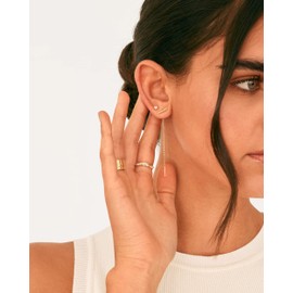 PAVOI 14K Gold Plated Sterling Silver Bar Threader Earrings for Women in Yellow Gold