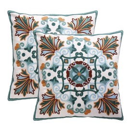 ZUODU Classic 2 Piece Jacquard Decorative Pillow Cover Cushion Cover Throw Embroidery Pillow Case 18 X 18 Inch 45 X45 Cm Green Maple Set of 2