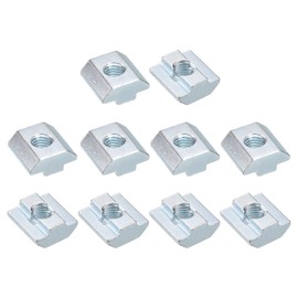 sourcing map t Nuts, 15pcs - Galvanized Carbon Steel t Slot Bolts, 4040 Series M8 Hammer Head Fastener, Sliding t Nuts for Aluminum Extrusion Profile (Silver)