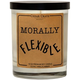 Best Friend Gift - Morally Flexible - Candle, Best Friend, Friendship Gifts for Women, Birthday Gifts, Funny Gifts, Long Distance, BFF, Bestie, Funny Candle, Scented Soy 10 oz. Candle