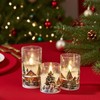 DRomance Snowman House Glass Flameless Candles Battery Operated with Remote
