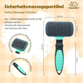 YOKOPET Dog Brush, Cat Brush, Pet Brush, Undercoat, Self-Cleaning Slicker Brush for Long Hair and Short Hair, Clean Pet Hair from the Brush with One Button