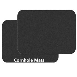 2 Cornhole Mats Prevent Cornhole Board from Slipping, Pitch Pad Keep Tossing Bags Clean and Secure Footing, Gray, 51inch x72 inch (2 Mats)