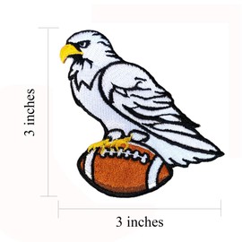B-Sheep 2 PCS White Parrot Eagles On Football Patch Embroidered Iron On Patches for Decorate Craft Clothes