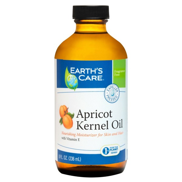Earth's Care Apricot Oil, Expeller-Pressed, Non-GMO, Bottled in USA, 8 FL OZ