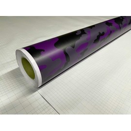 Sky Auto INC Purple Black Gray Camouflage Vinyl Car Wrap Film Sheet + Free Cutter & Squeegee (Except Sample Size) (7FT x 5FT / 84" x 60")