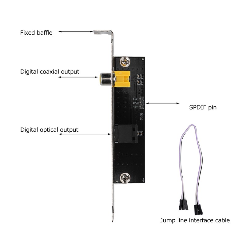 Digital Baffle Universal Motherboard SPDIF Fiber Coaxial GoldPlated Interface DTSAC3LPCM
