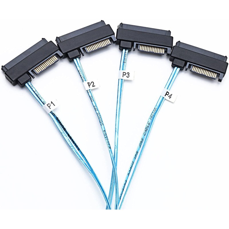 CableDeconn Mini SAS 36 SFF-8087 to (4) SFF-8482 Connectors with