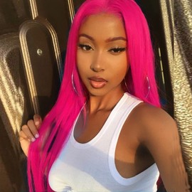 AFBeauty Hot Pink Lace Front Wig Pre Plucked Natural Hairline Long Straight Pink Synthetic Lace Front Wigs for Women Rose Red Wig Middle Part Glueless Heat Resistant Fiber Hair 24 Inch Cosplay Wig