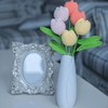 vaiyiyav 6PCS Finished Product Handmade Crochet Tulip, Crochet Bouquet Incense
