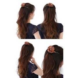 Beautiful Hair Camellia Barrette Luxury Slightly Large Size High Brand Acetate Resin Marble Brown