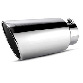 AUTOSAVER88 5 Inch Inlet Exhaust Tip, 5" Inlet 7" Outlet 15" Overall Length Stainless Steel Exhaust Tips Chrome-Plated Finish Tailpipe