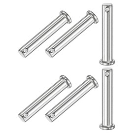 M METERXITY 6-Pack Single Hole Clevis Pins, M10 x 60mm 304 Stainless Steel Flat Head Clevis Pins for Mechanical Linkage/Fixed Parts/Ship Rigging, Link Hinge Pin Reusable